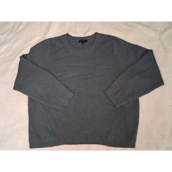 J.Crew Ribbed Stretch Crewneck Sweater Blue Gray  Soft Feel BJ580 $128 Size M - Picture 6 of 11